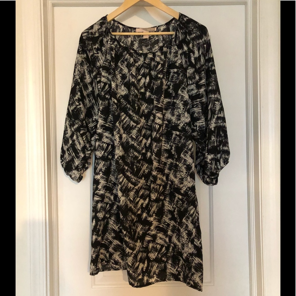 Black and cream dress/tunic- 3/4 sleeve